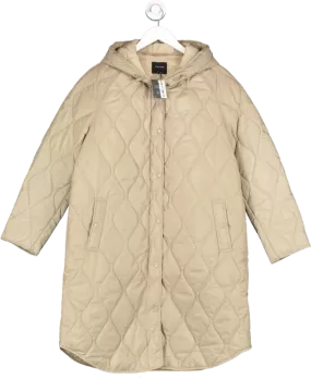 JD WILLIAMS Beige Camel Longline Quilted Jacket UK 16