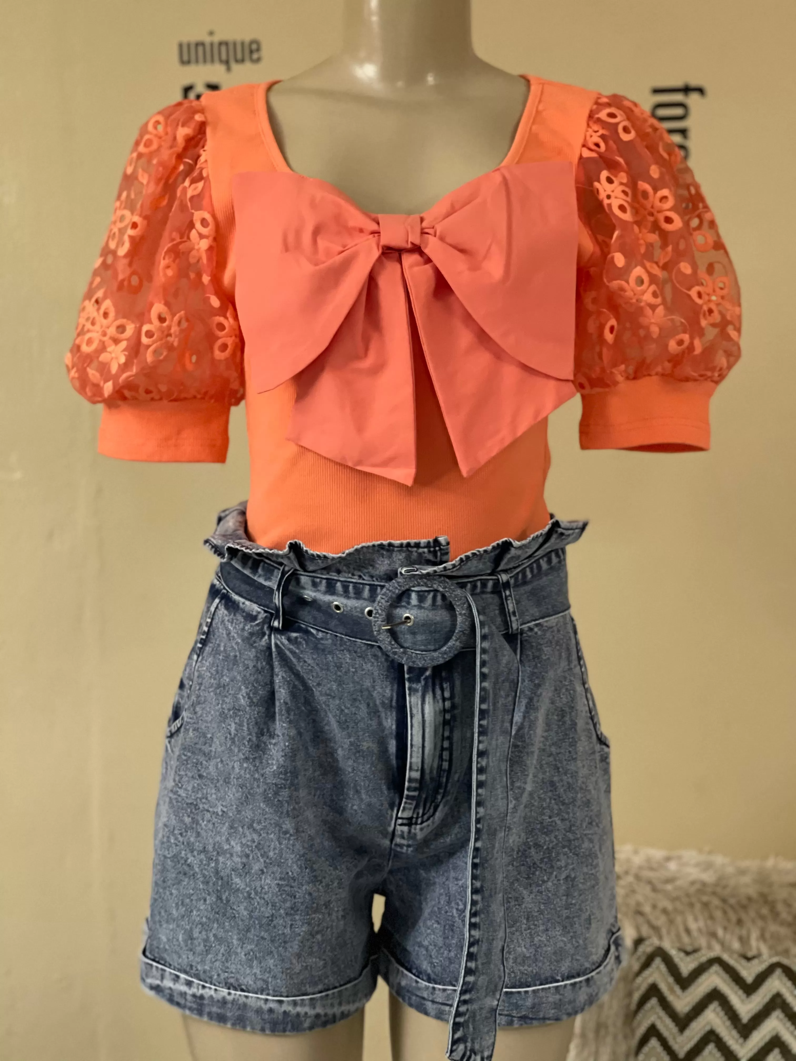 JJ1245 Front ribbon Orange top