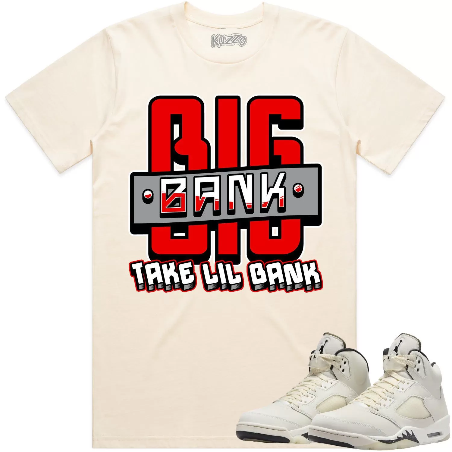 Jordan Retro 5 Sail 5s Shirt to Match - RED BIG BANK