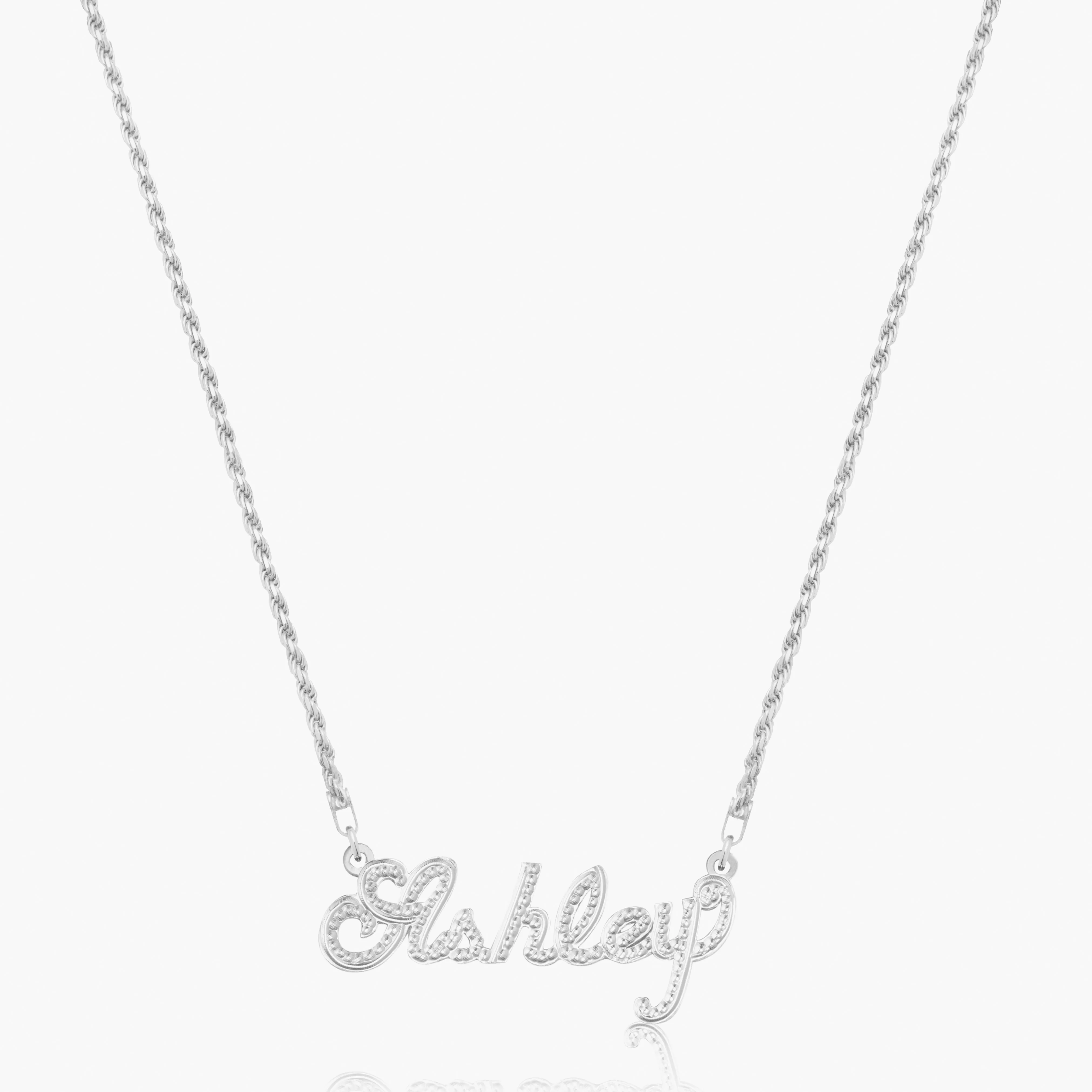 Kid's Frosted Script Name Necklace