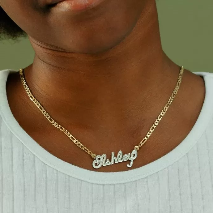 Kid's Frosted Script Name Necklace