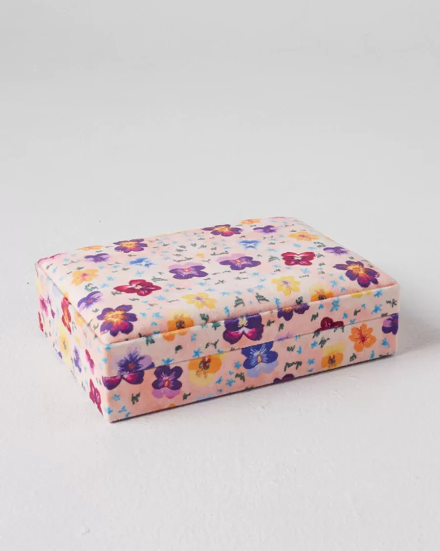 Kip & Co HOME  | Pansy velvet jewellery box- small