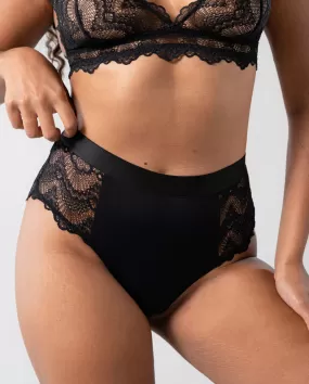 Lace Highwaist Briefs Black