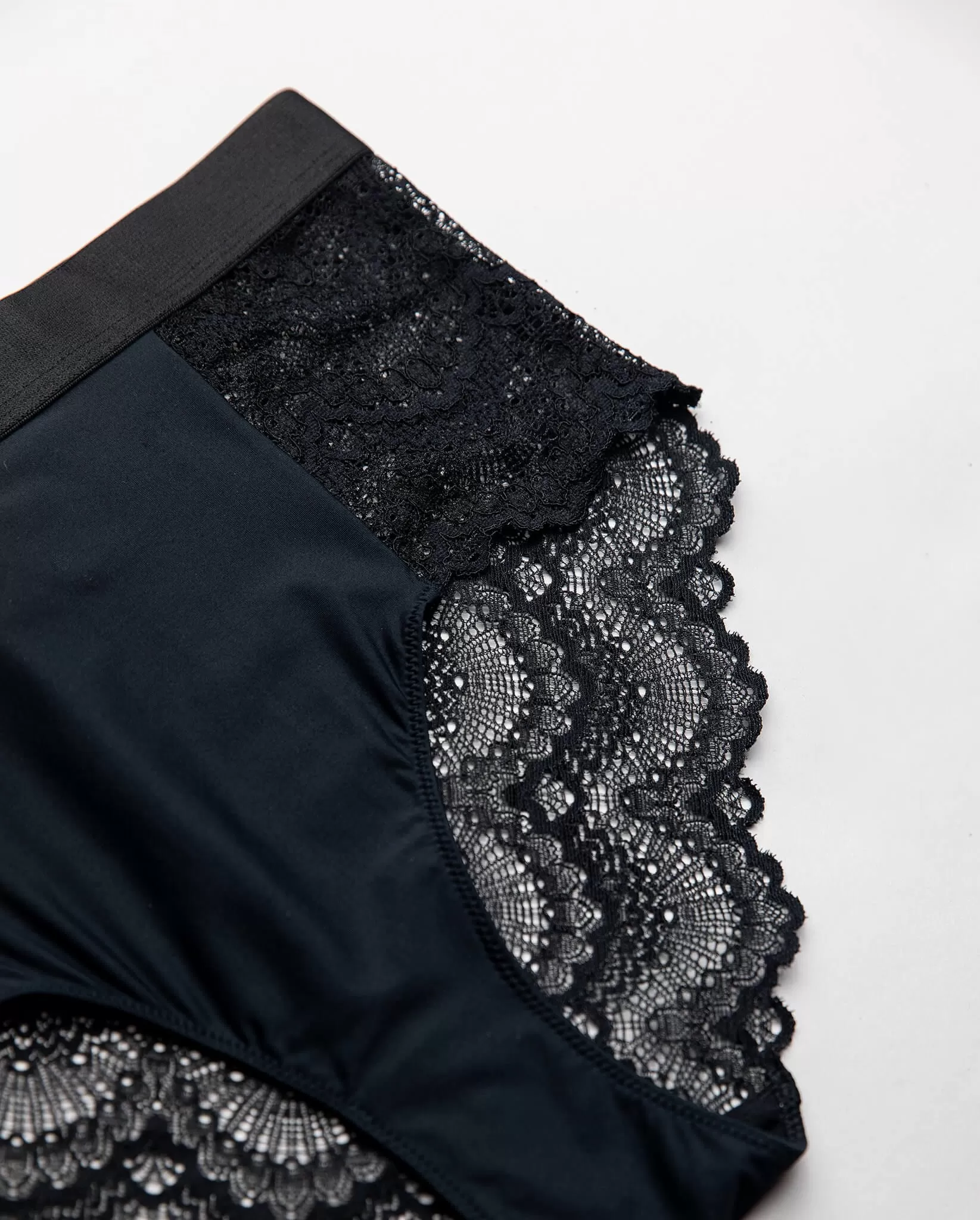 Lace Highwaist Briefs Black