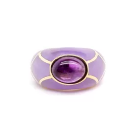 Ladies 14K Yellow Gold Amethyst Cocktail Ring