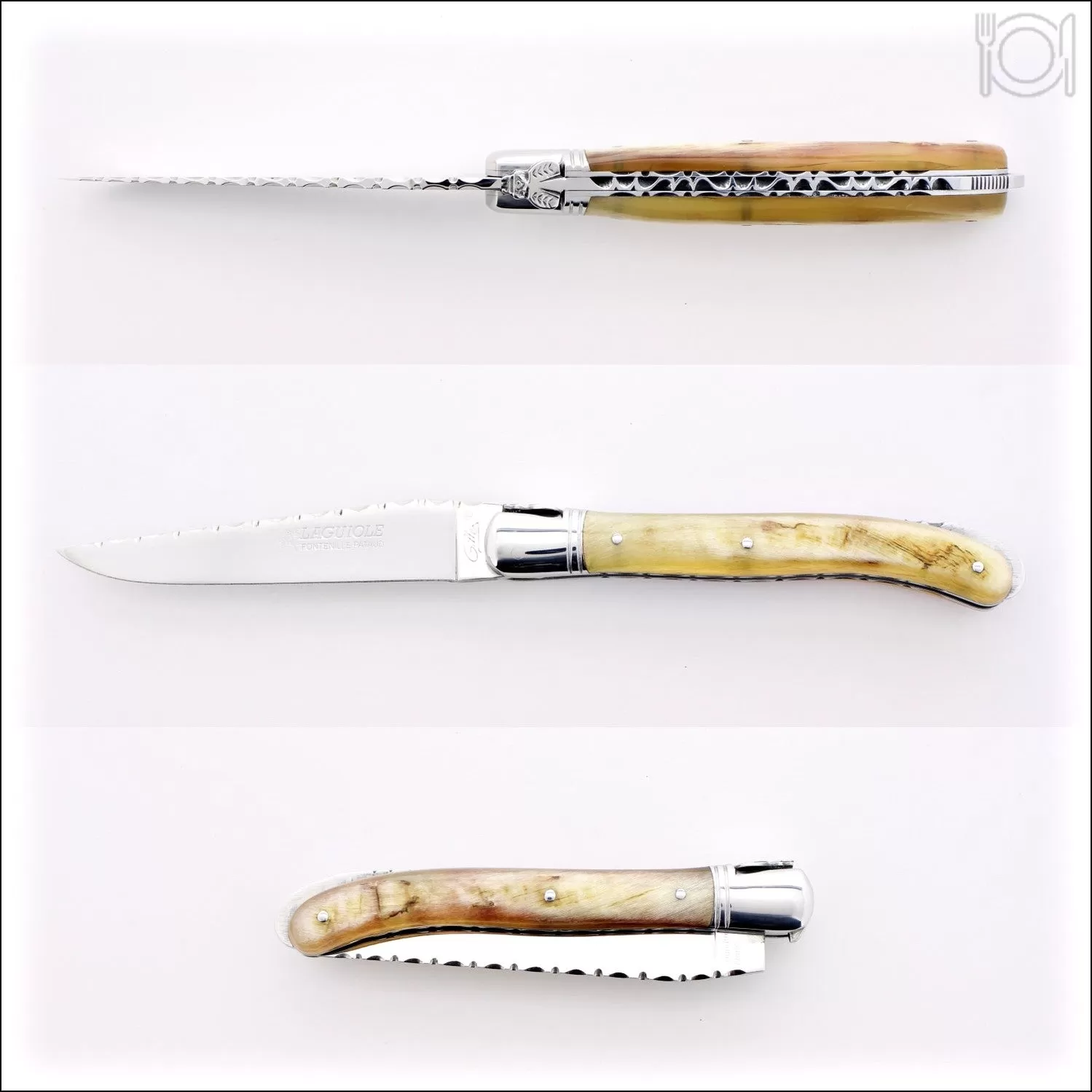 Laguiole Nature Guilloche Ram Horn Handle