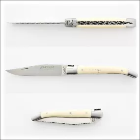 Laguiole Traditional Knife 11 cm Guilloche Cattle Bone