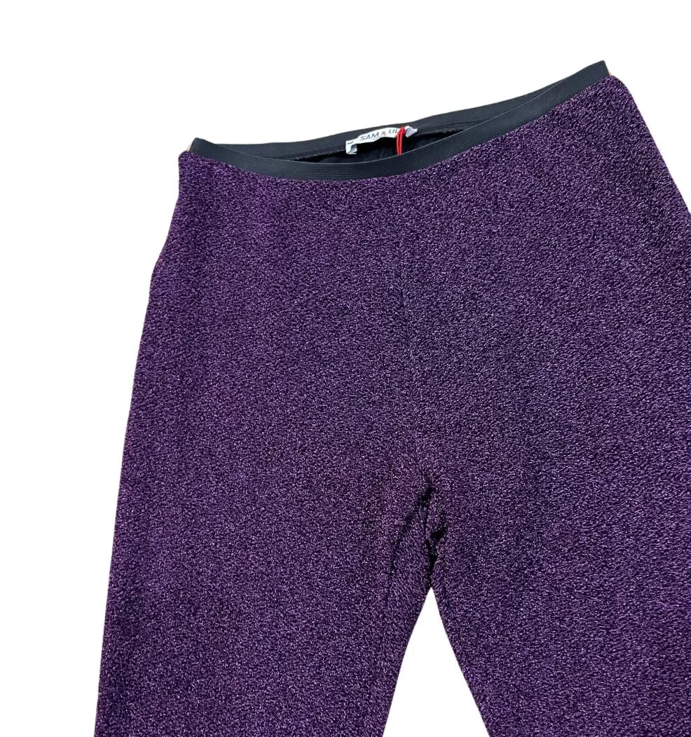 Lurex purple flare pant