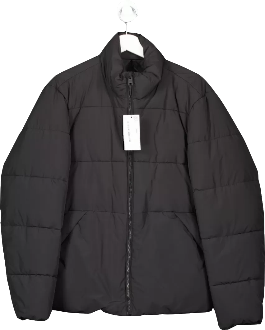 MANGO Black Water Repellent Quilted Anorak BNWT UK S