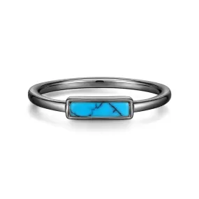 Mellonia | Yucca Ring | Turquoise | Black Rhodium Plated 925 Silver