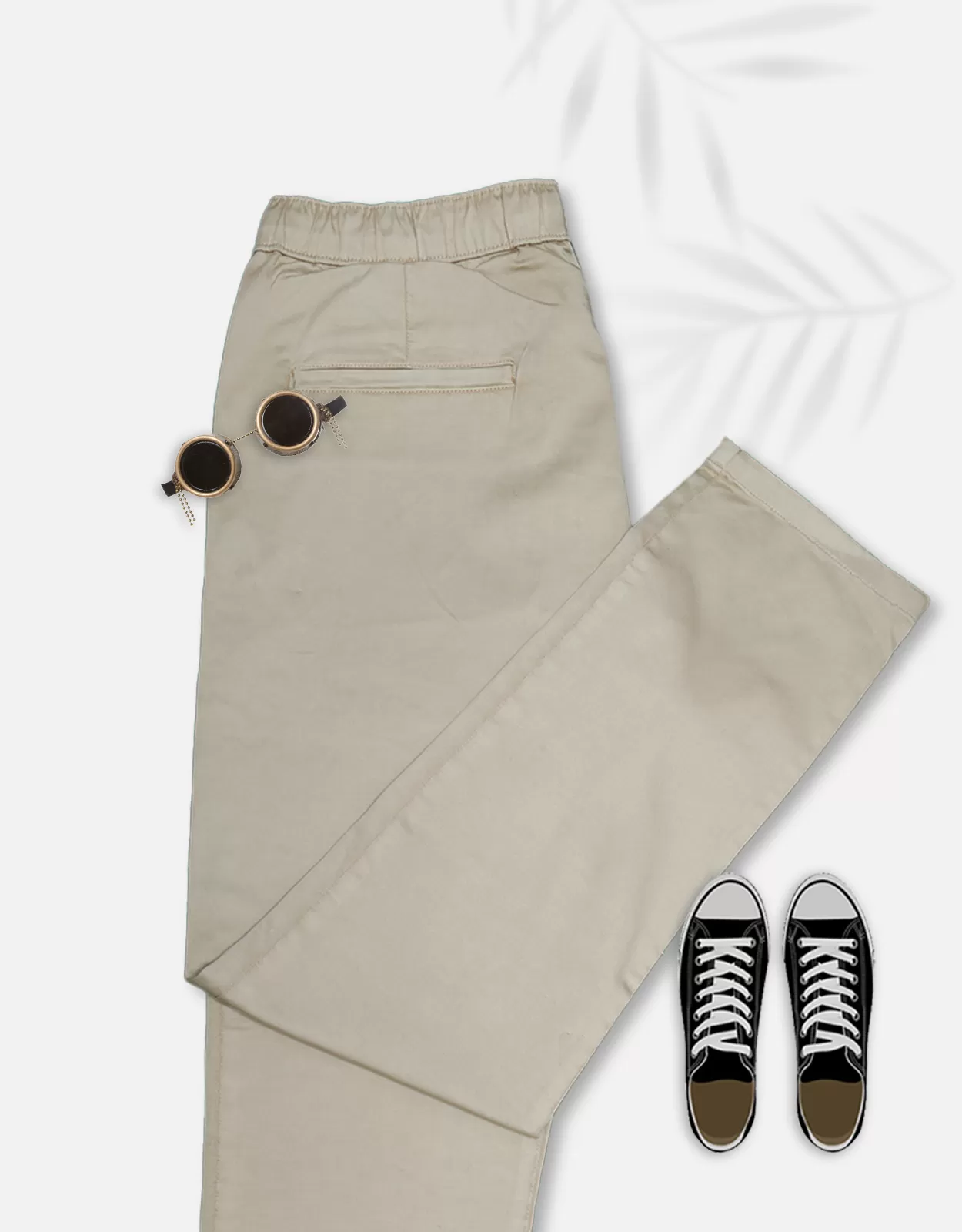 Men's Beige Basic Jogger Pants