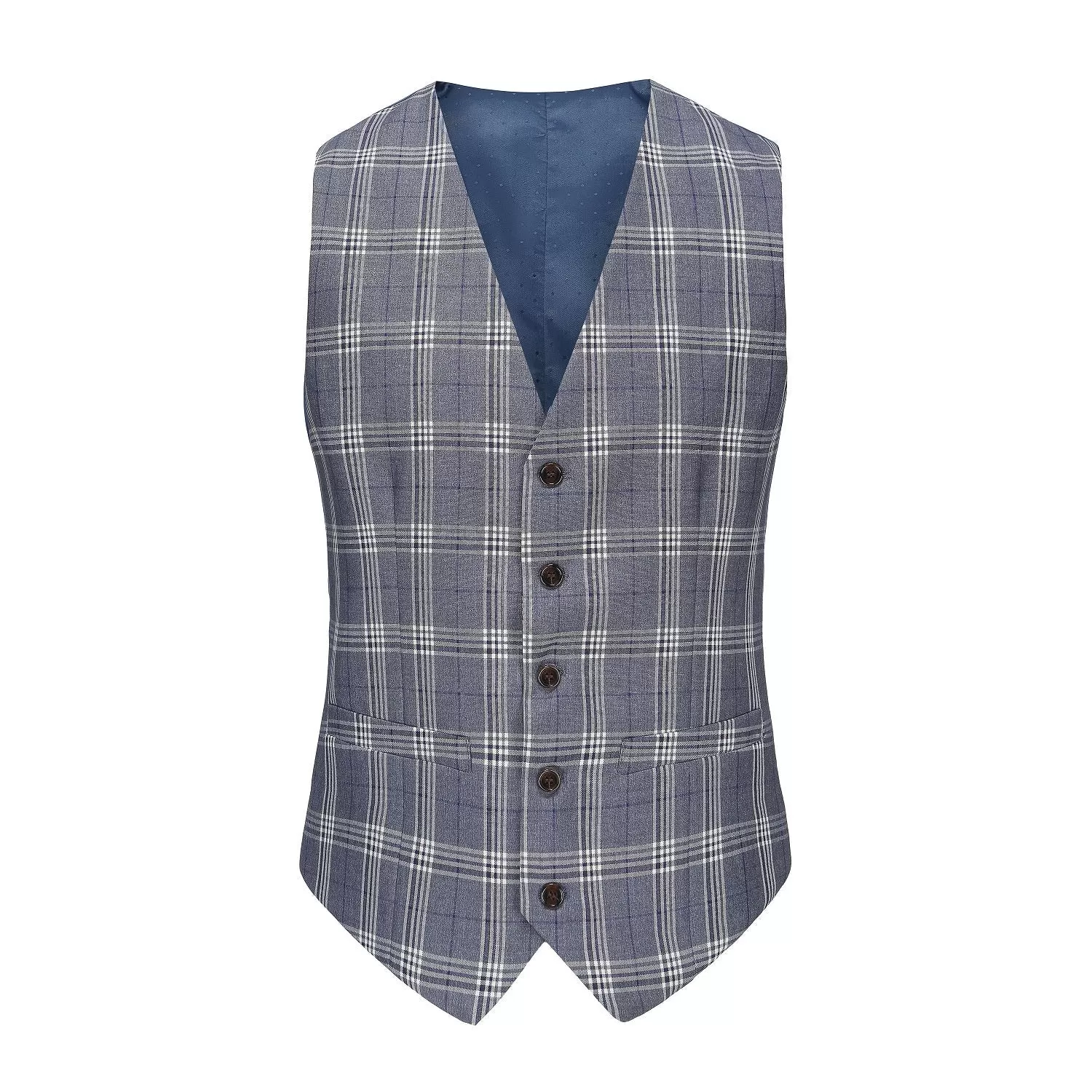 Men's Slim-Fit 3PC Check Plaid Suit