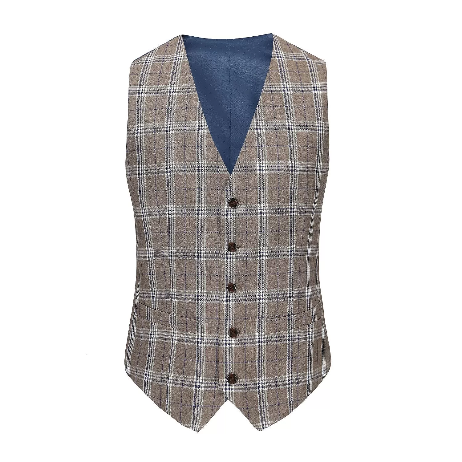 Men's Slim-Fit 3PC Check Plaid Suit