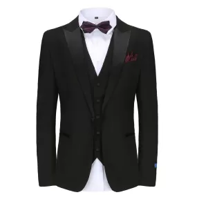 Men's Slim-Fit 3PC Satin Peak Lapel Tuxedo