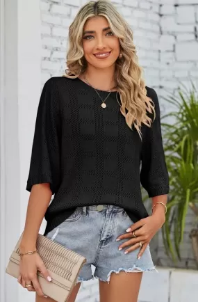 Mia Crochet Top - Black - LAST ONE