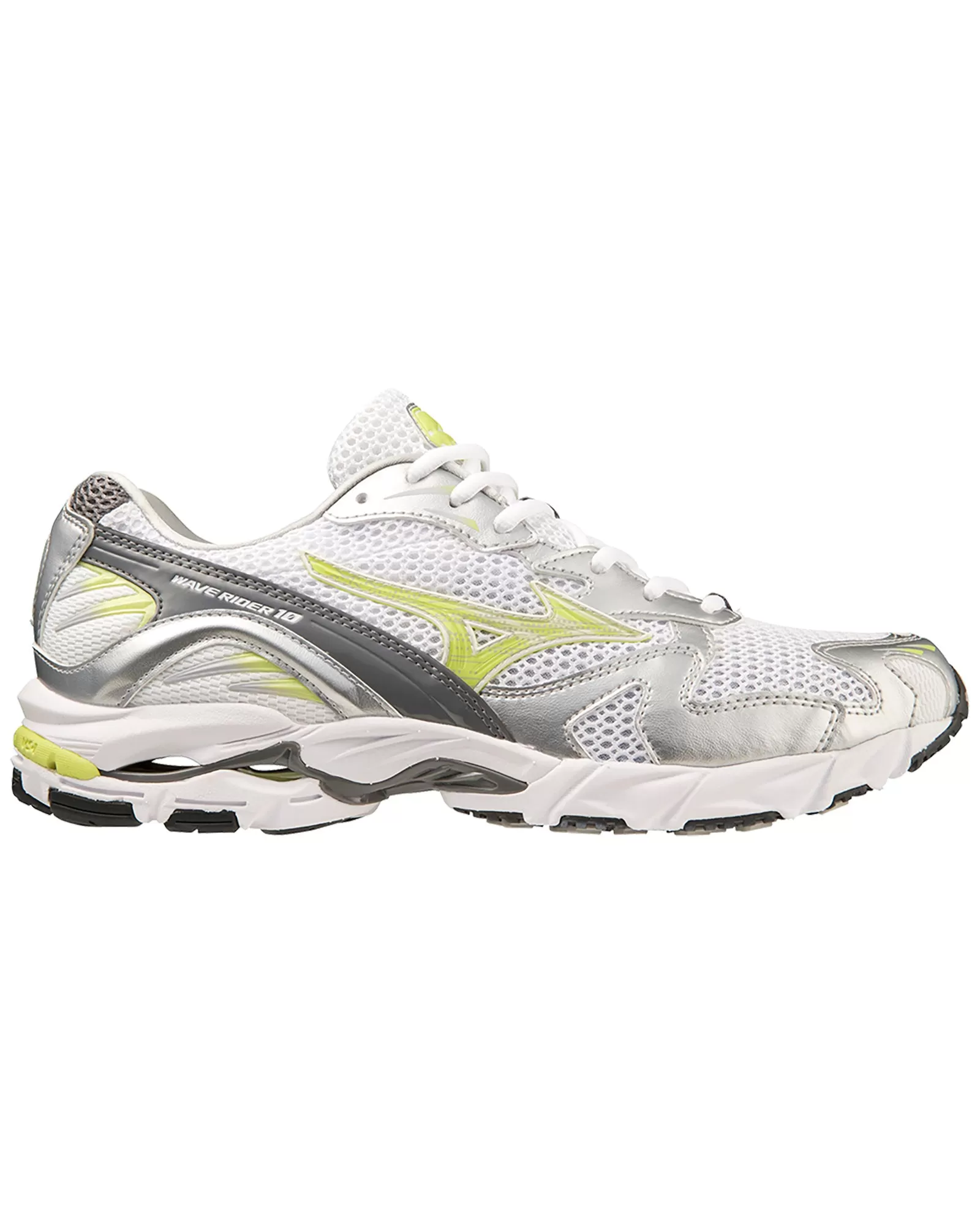 MIZUNO Wave Rider 10 White Sunny Lime Silver