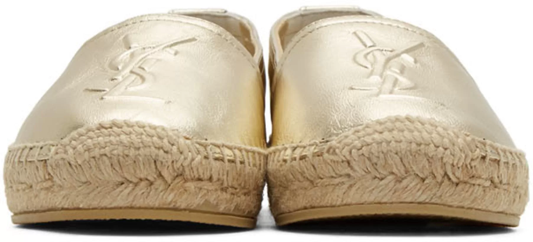 Monogram Espadrille Metal Leather, Pale Gold