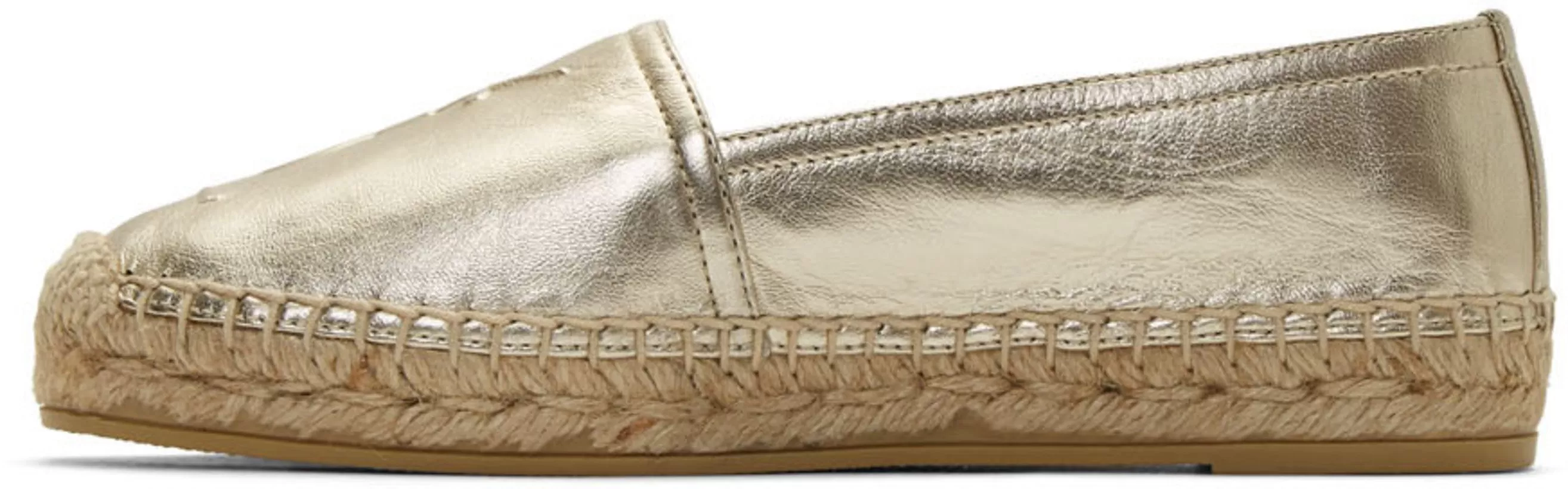 Monogram Espadrille Metal Leather, Pale Gold