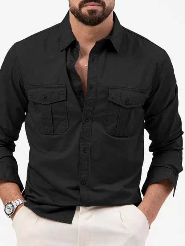 Multi-Pocket Men Casual Shirt