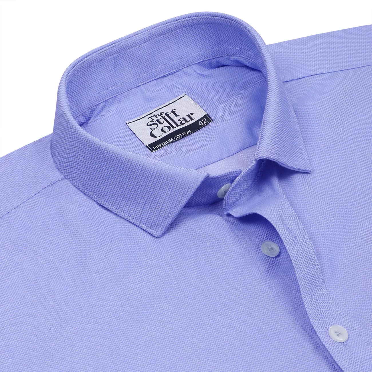 Napoli Blue Dobby 2 Ply Giza Cotton Regular Fit Shirt