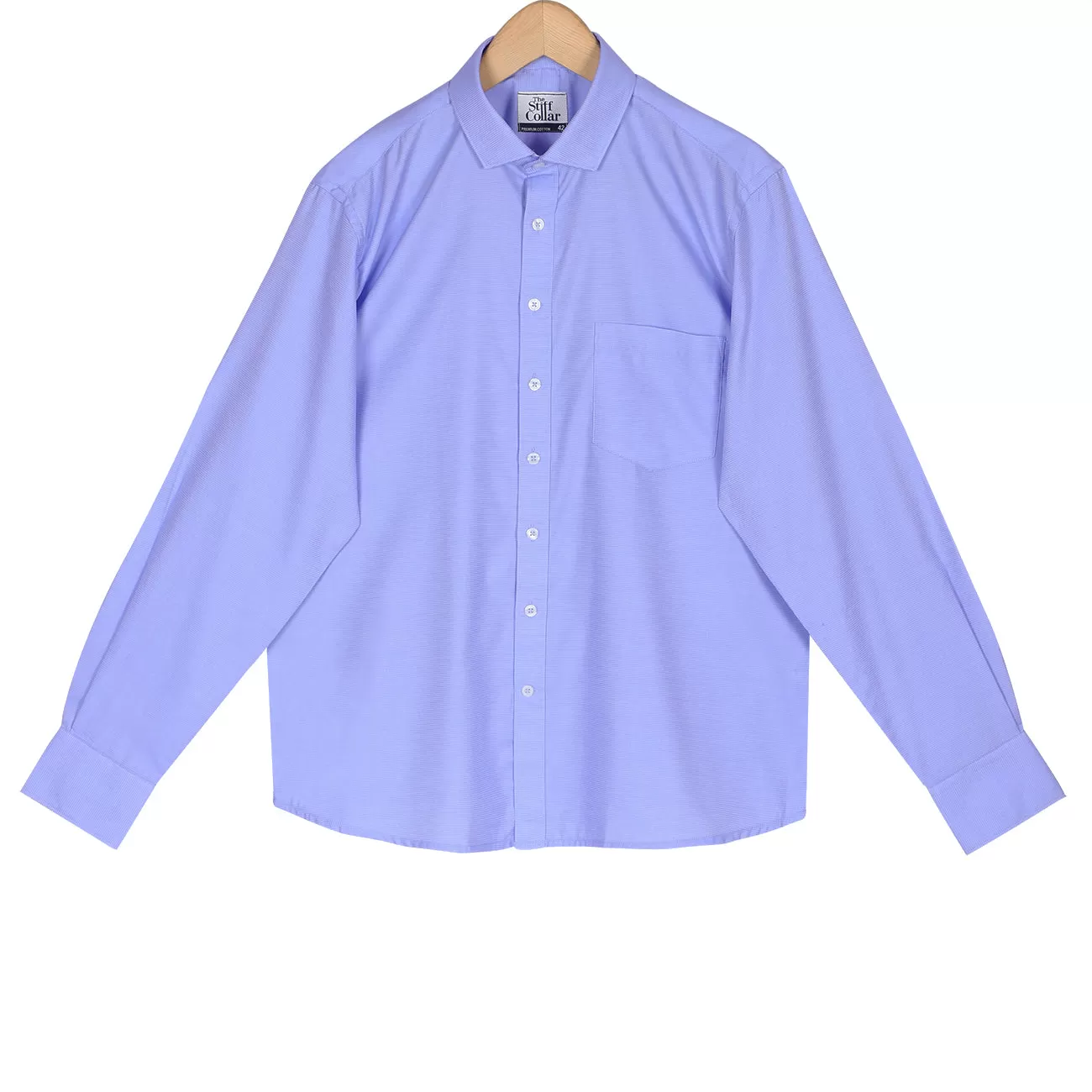 Napoli Blue Dobby 2 Ply Giza Cotton Regular Fit Shirt