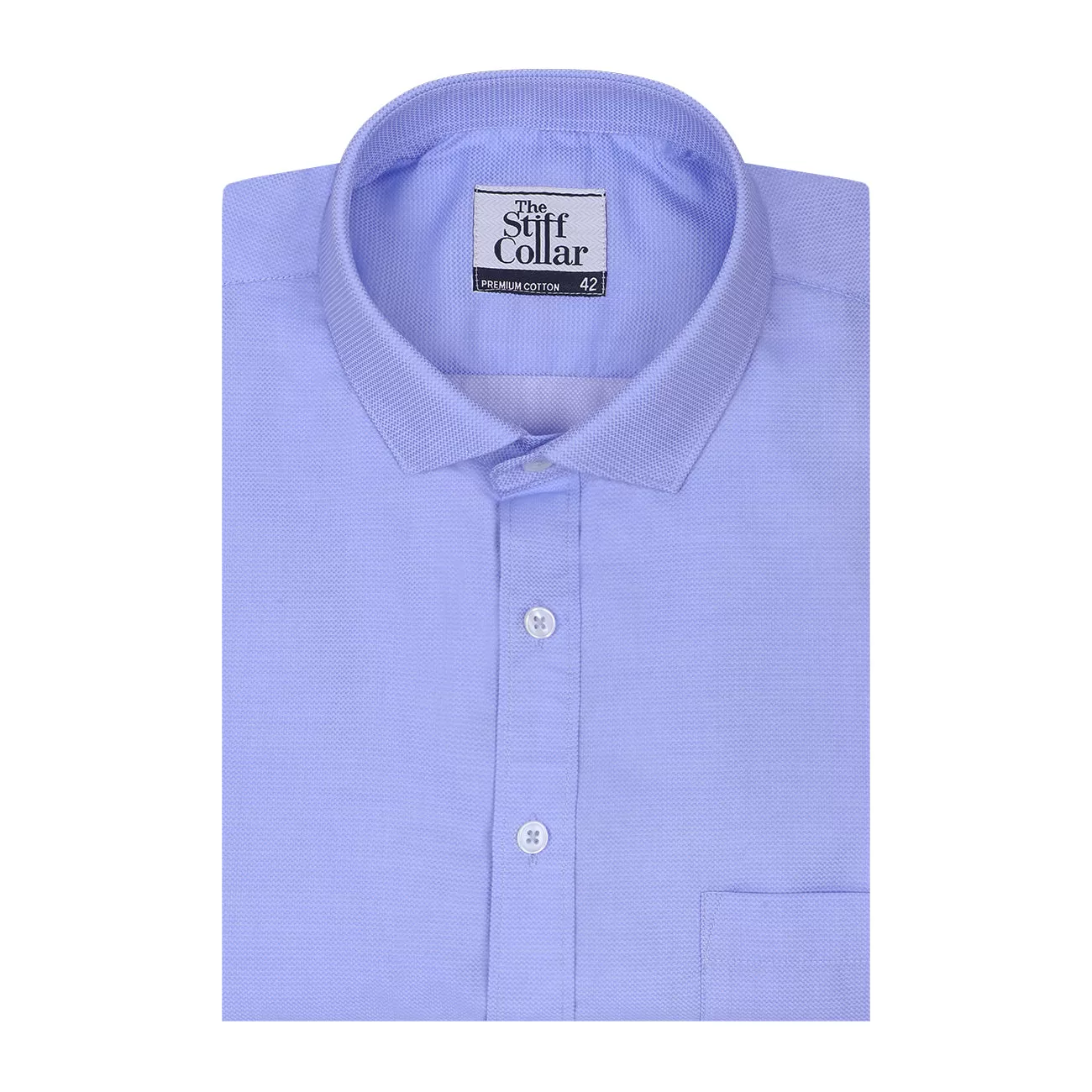 Napoli Blue Dobby 2 Ply Giza Cotton Regular Fit Shirt