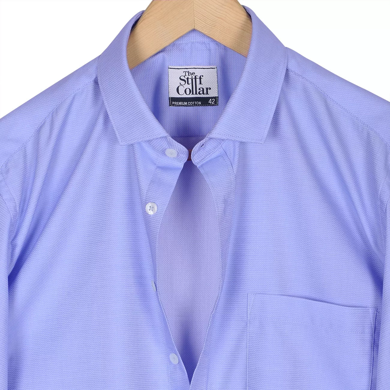 Napoli Blue Dobby 2 Ply Giza Cotton Regular Fit Shirt