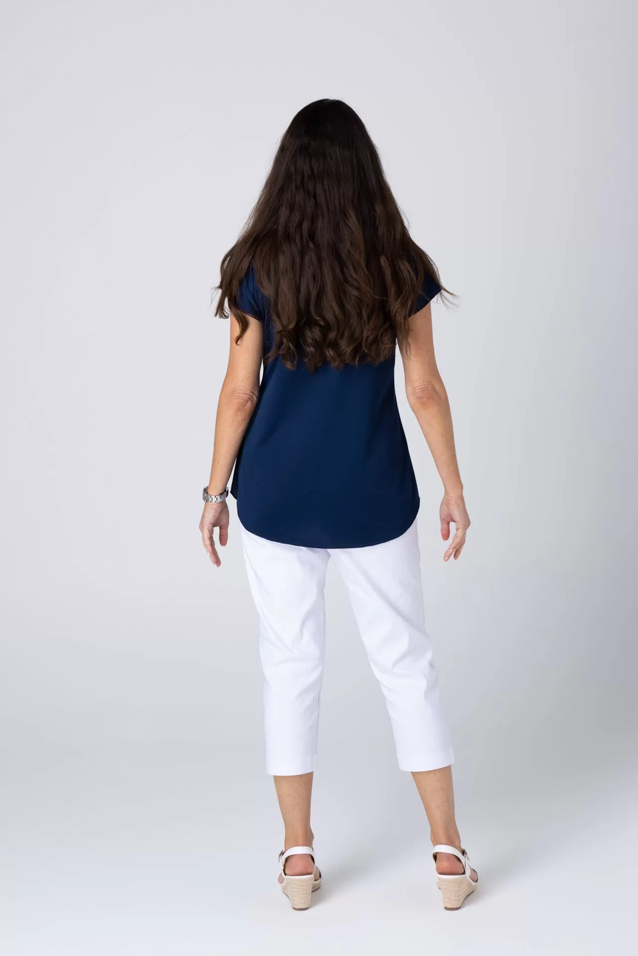 Navy Activewear Short Sleeve Top