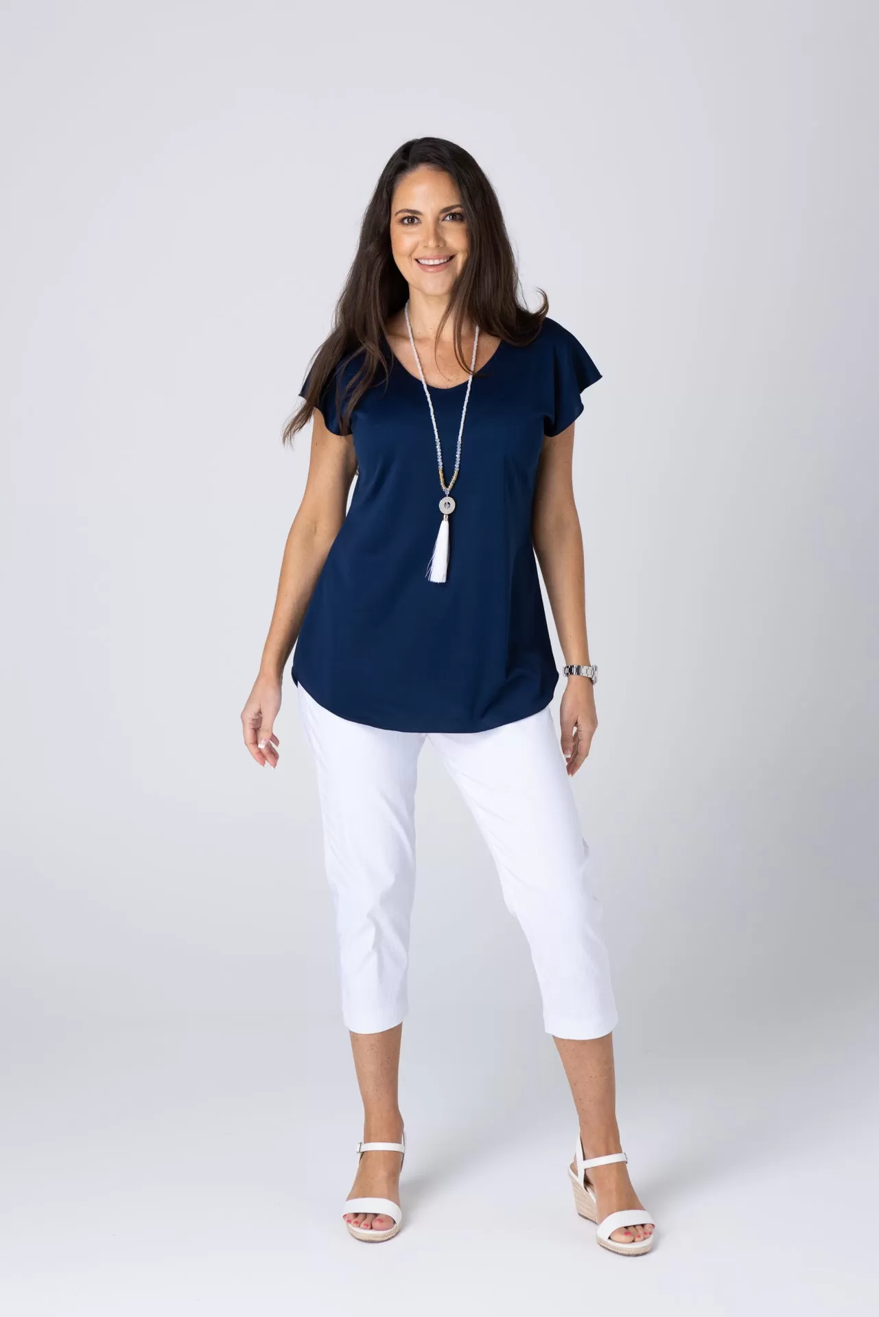 Navy Activewear Short Sleeve Top