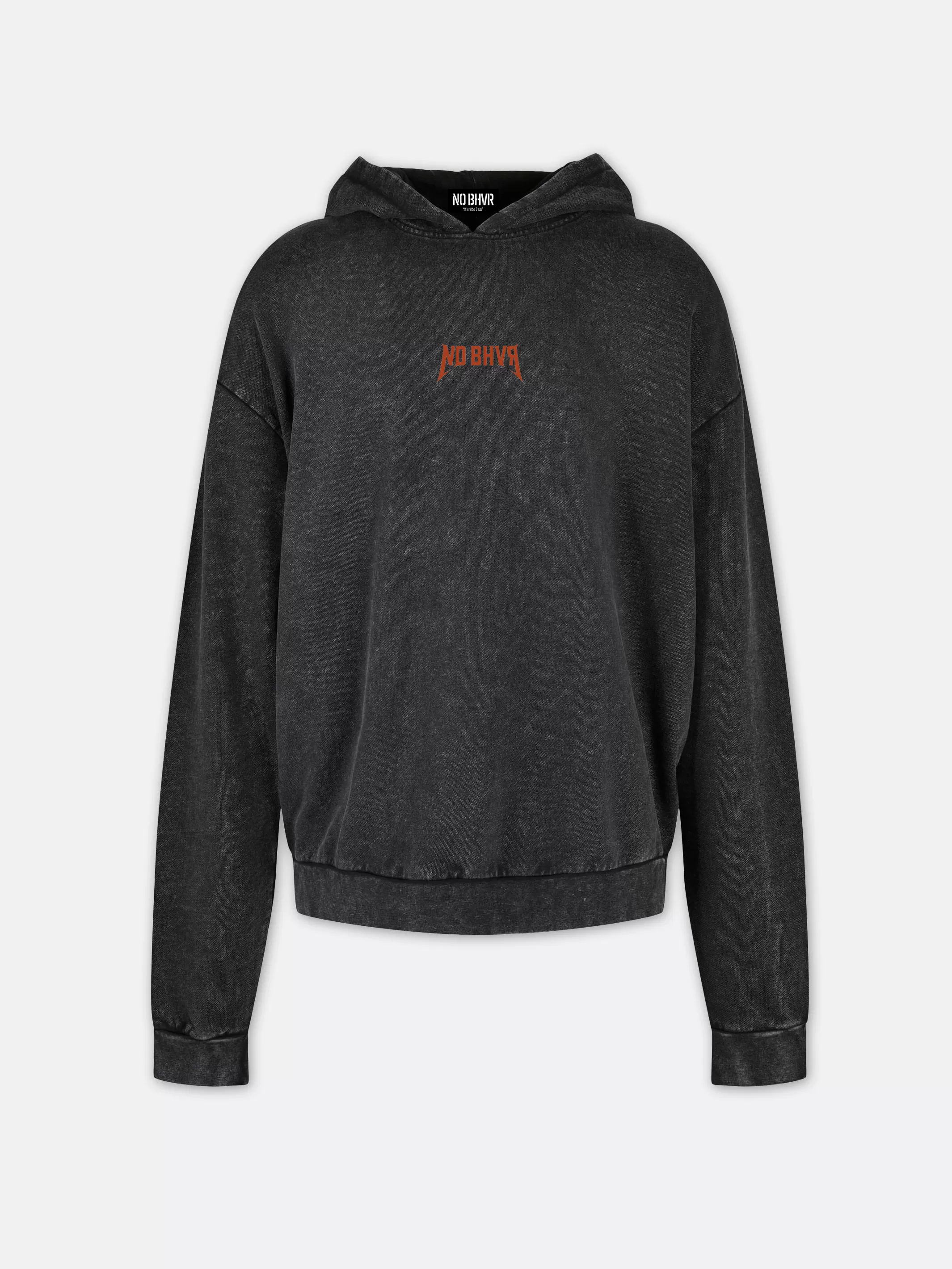 On Tour Acid Wash Orange Print Hoodie (Black)