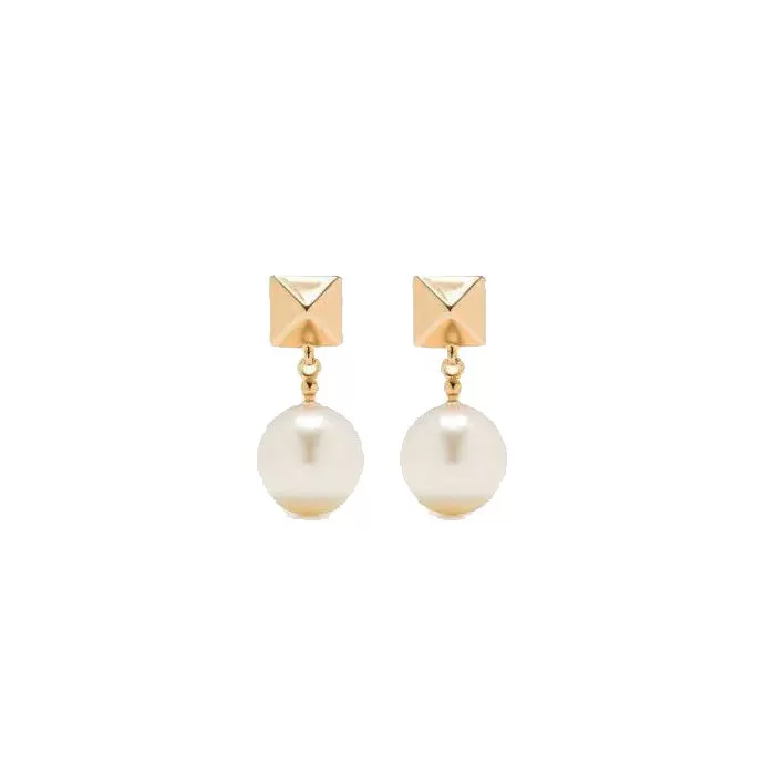 One Stud Pearl Drop Earrings