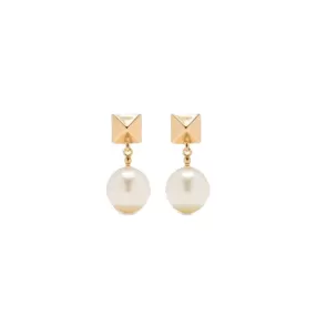 One Stud Pearl Drop Earrings