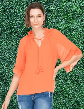 Orange Sheen Blouse