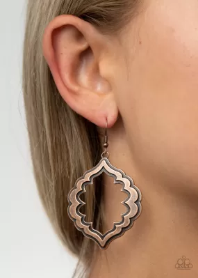 Paparazzi Earring ~ Taj Mahal Majesty - Copper