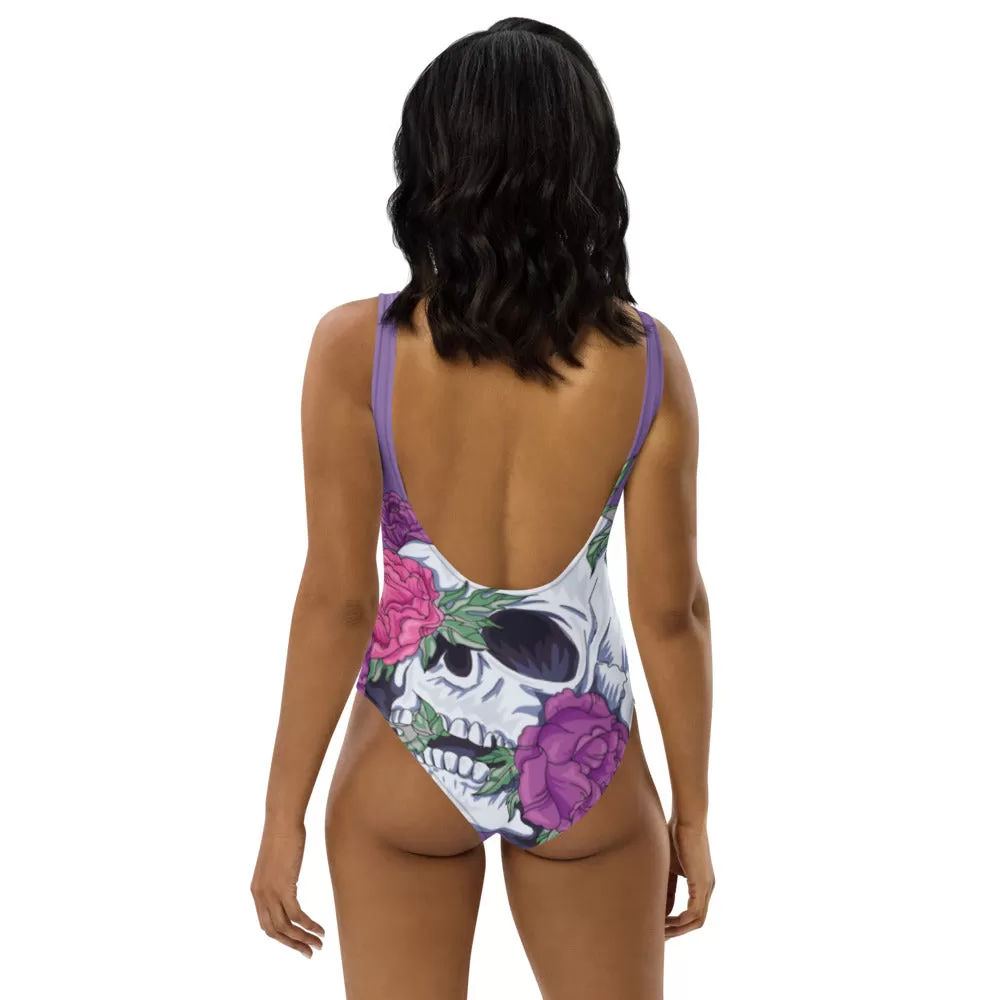 Pastel Soft Goth Outfit / Soft Goth One Piece Swimsuit / Skull Swimsuit