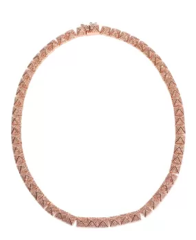 Pave Pyramid Necklace, Rose Gold