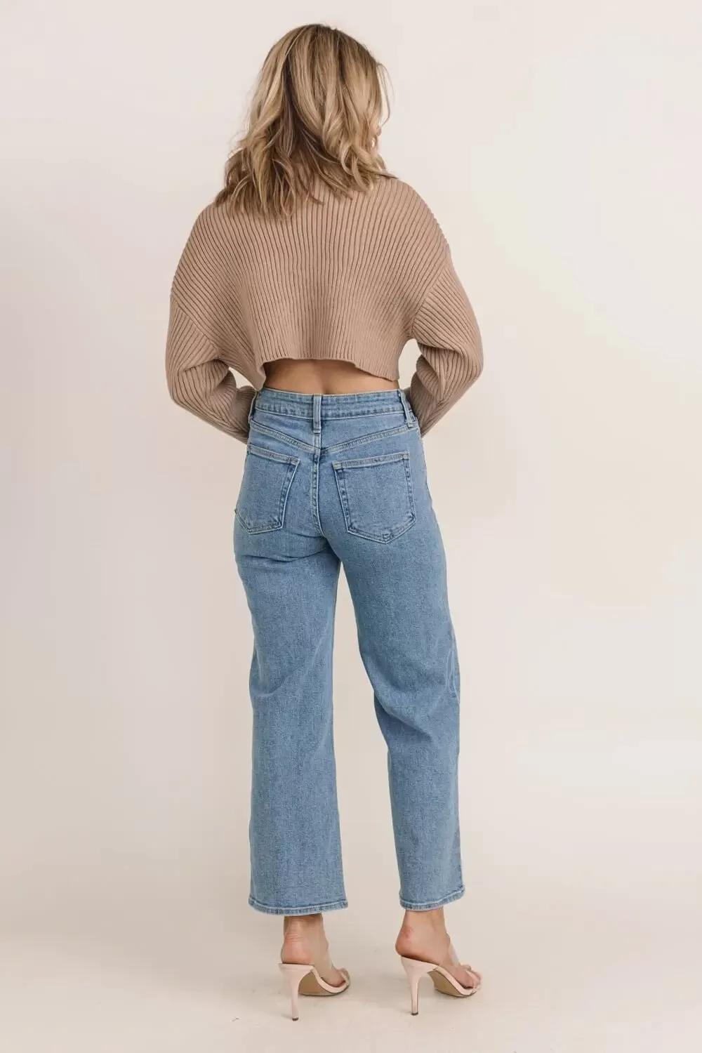 Phoenix Mocha Ribbed Crop Sweater - Final Sale