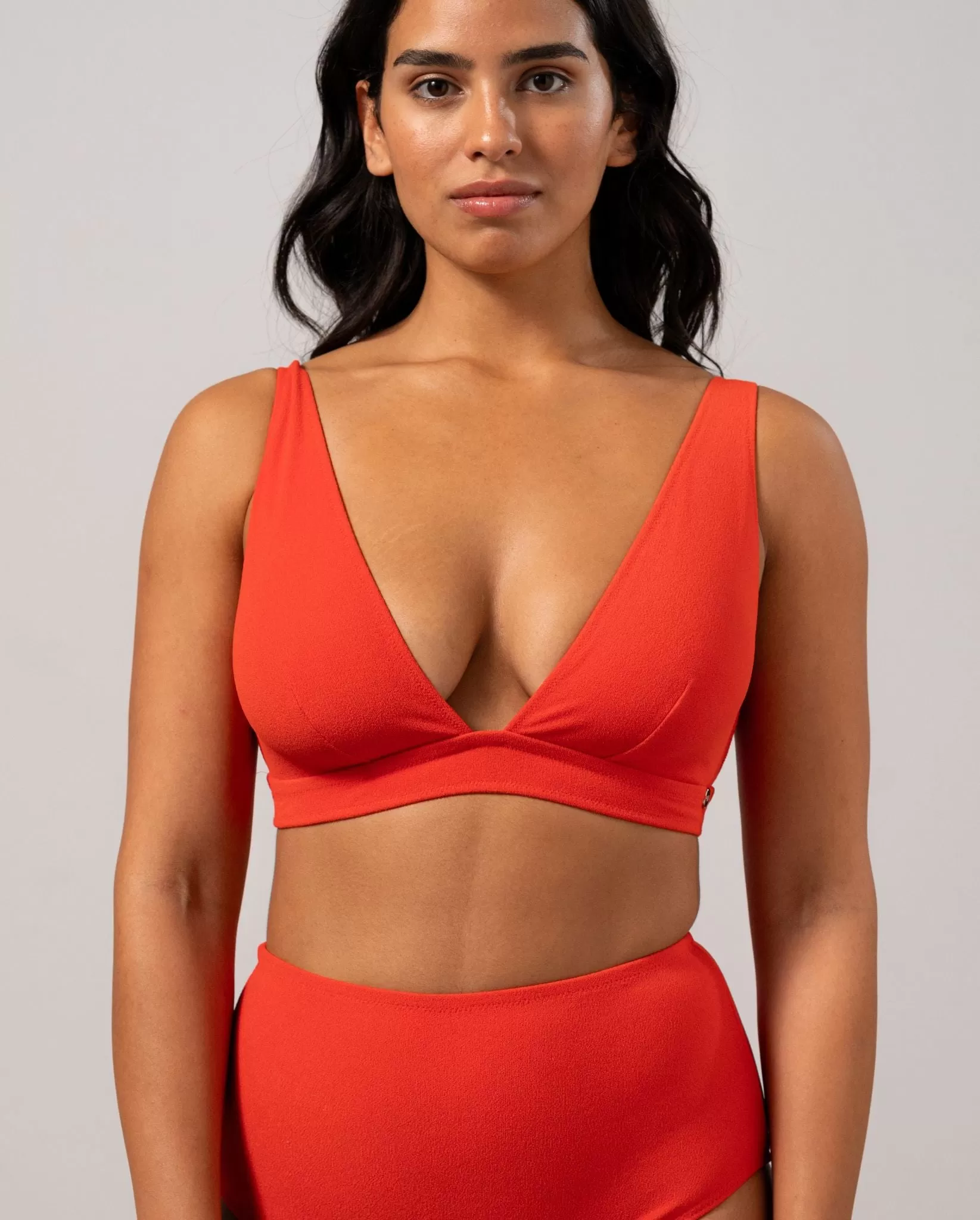 Plunge Bikini Top Papaya