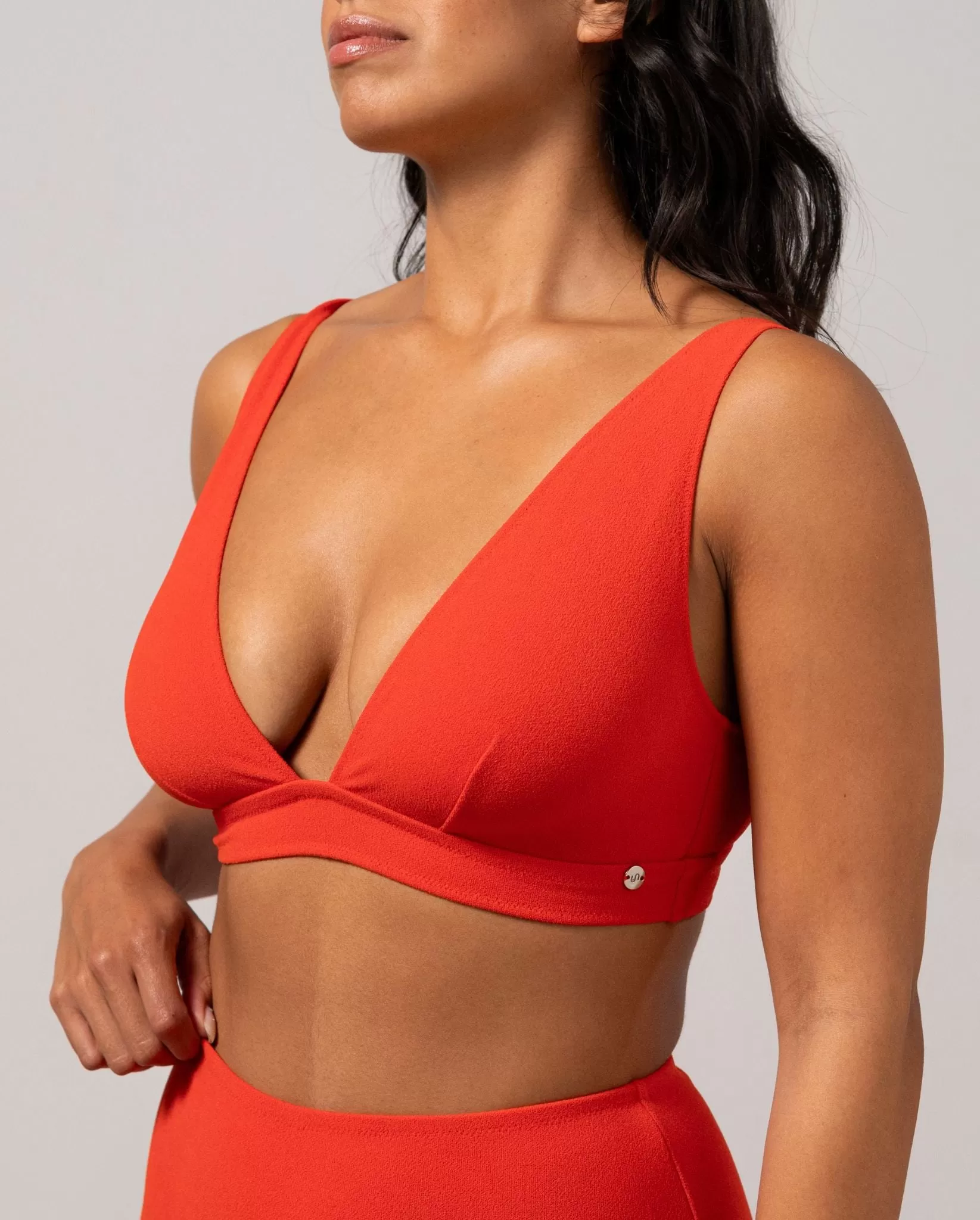 Plunge Bikini Top Papaya