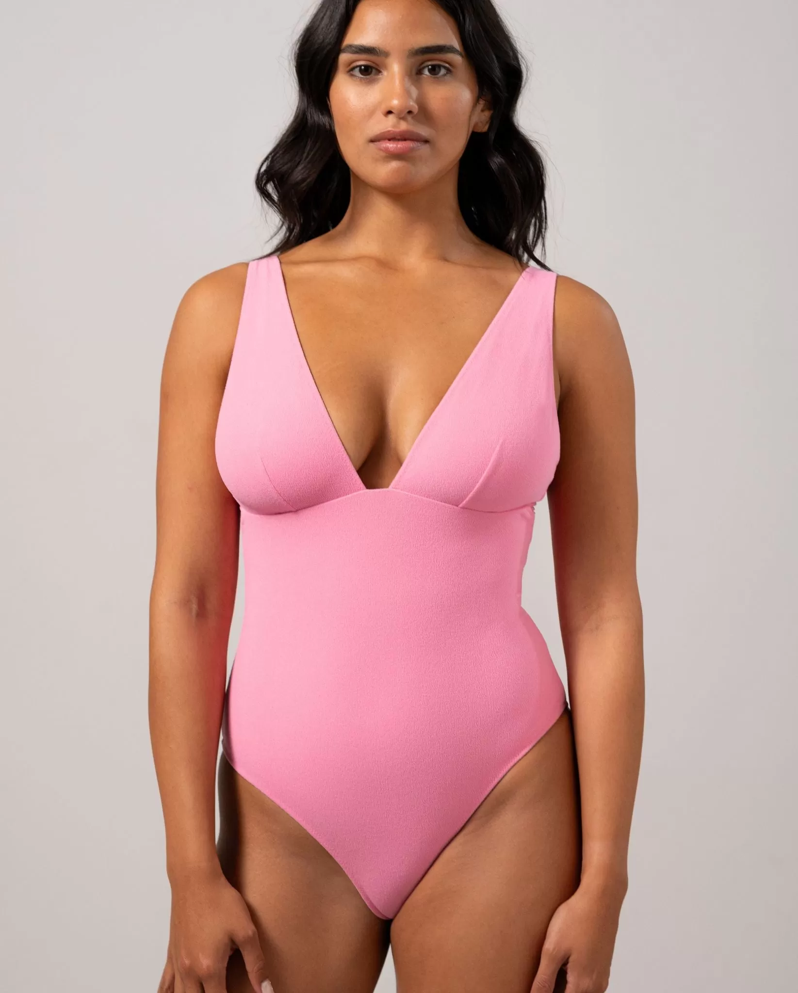 Plunge Swimsuit Candy Pink