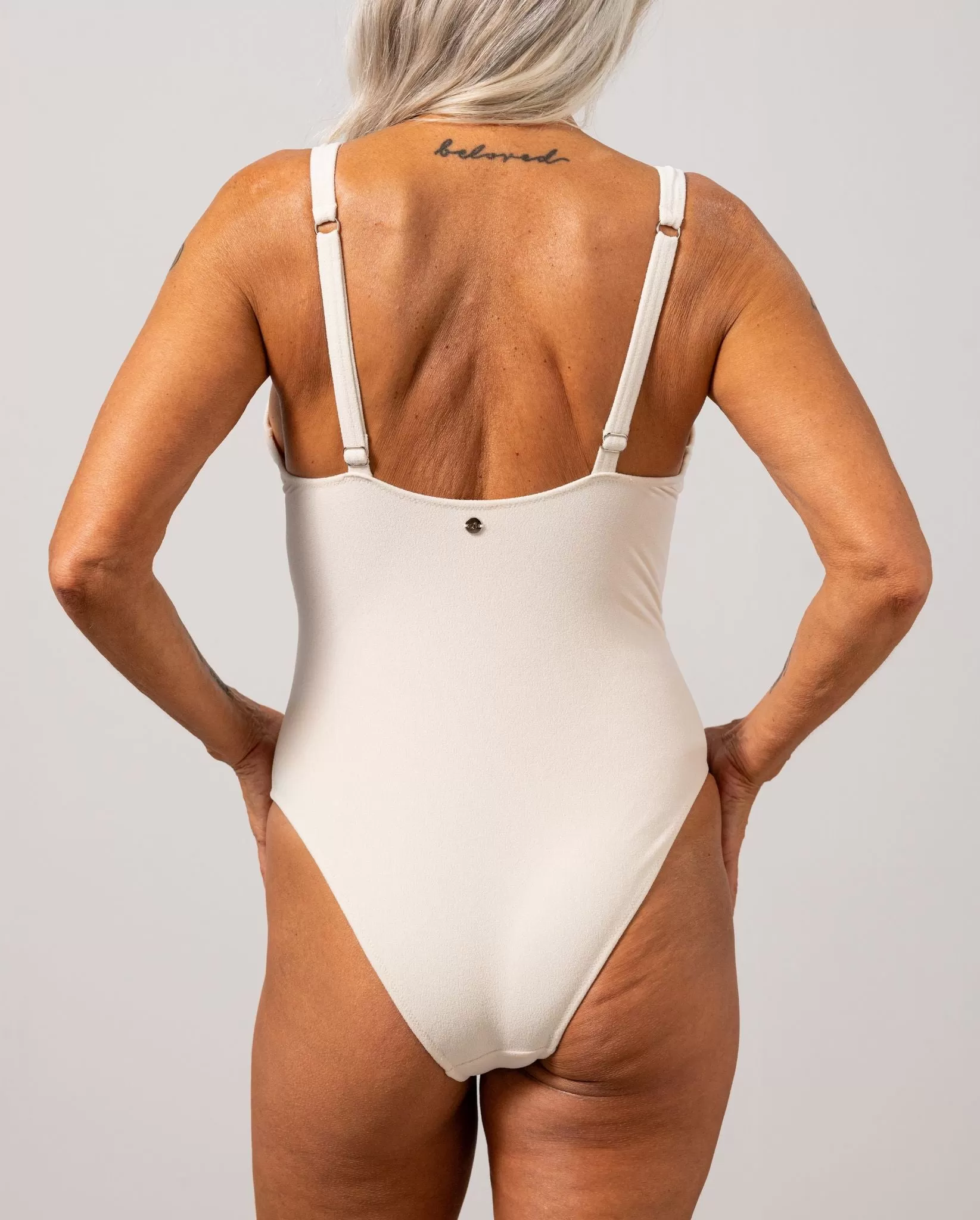 Plunge Swimsuit Cream