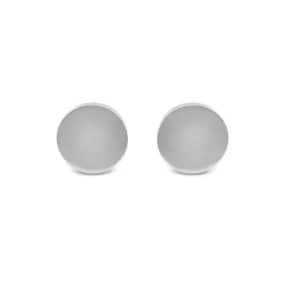 Polished Flat Round Stud Earrings