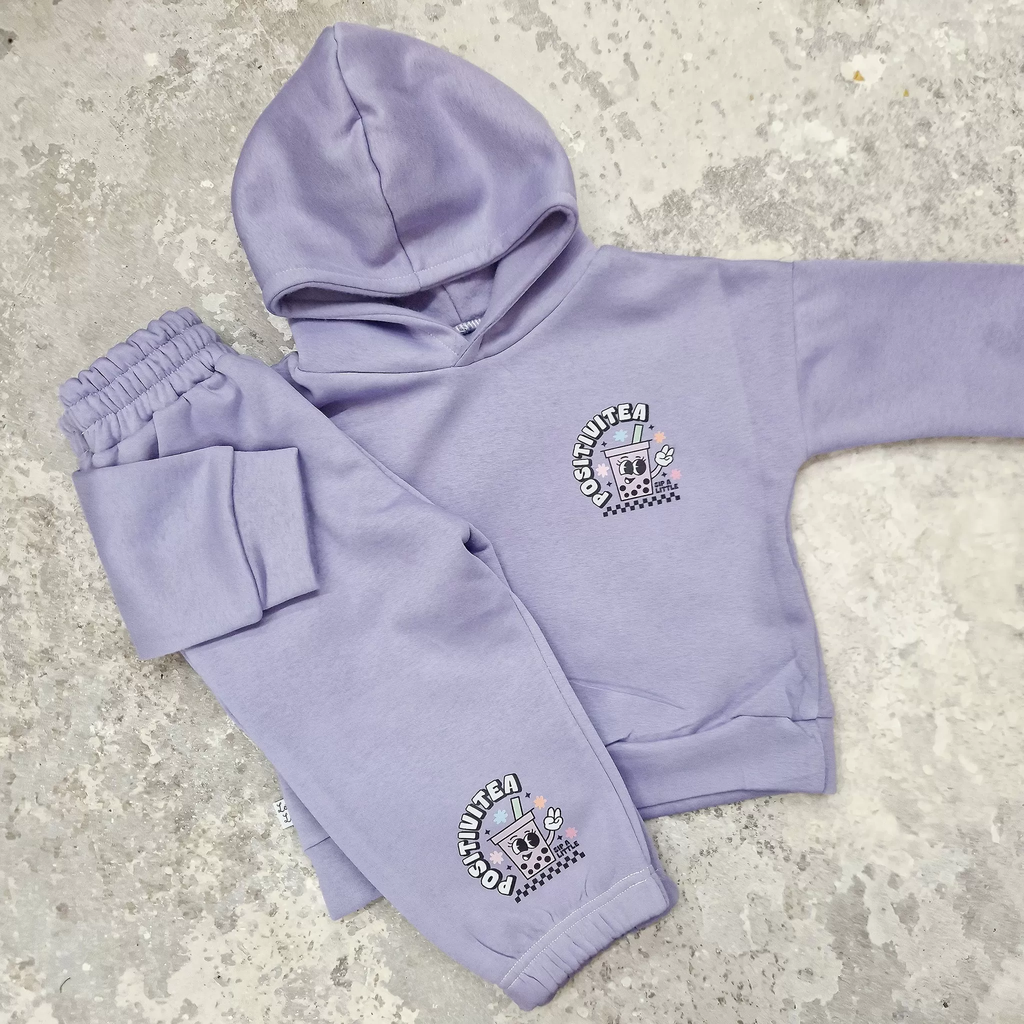 Positivitea Retro Kids Tracksuit | Lilac