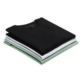 Premium Imported V Neck T-shirt Combo Pack Of 3  (White, Pista Green, Black)