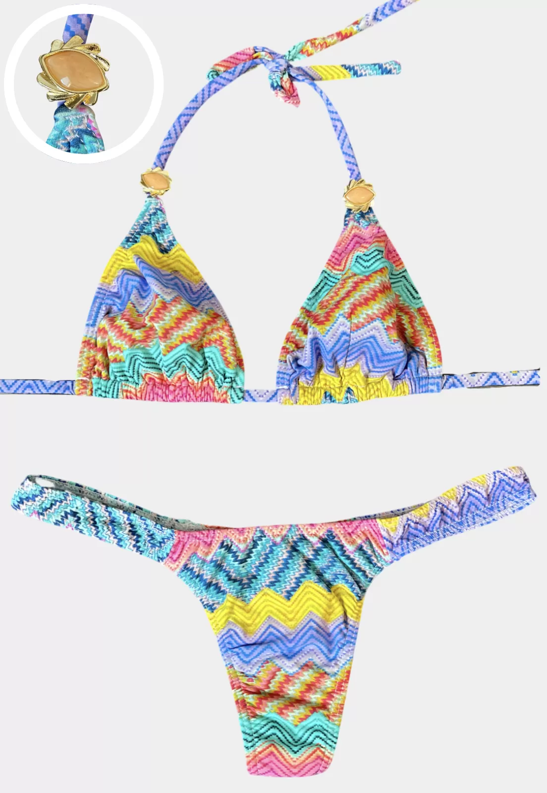 Printed Thong Bikini