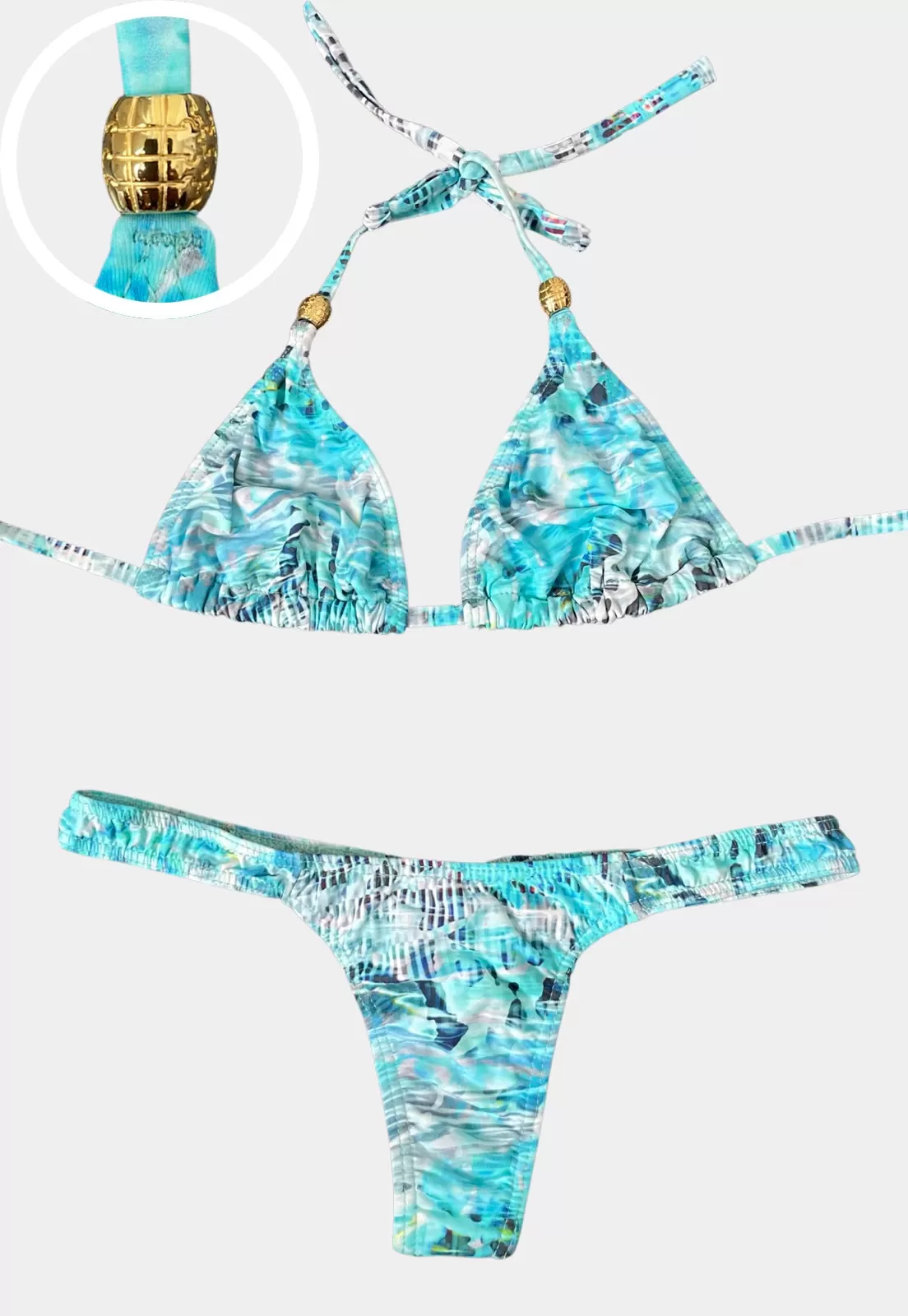 Printed Thong Bikini