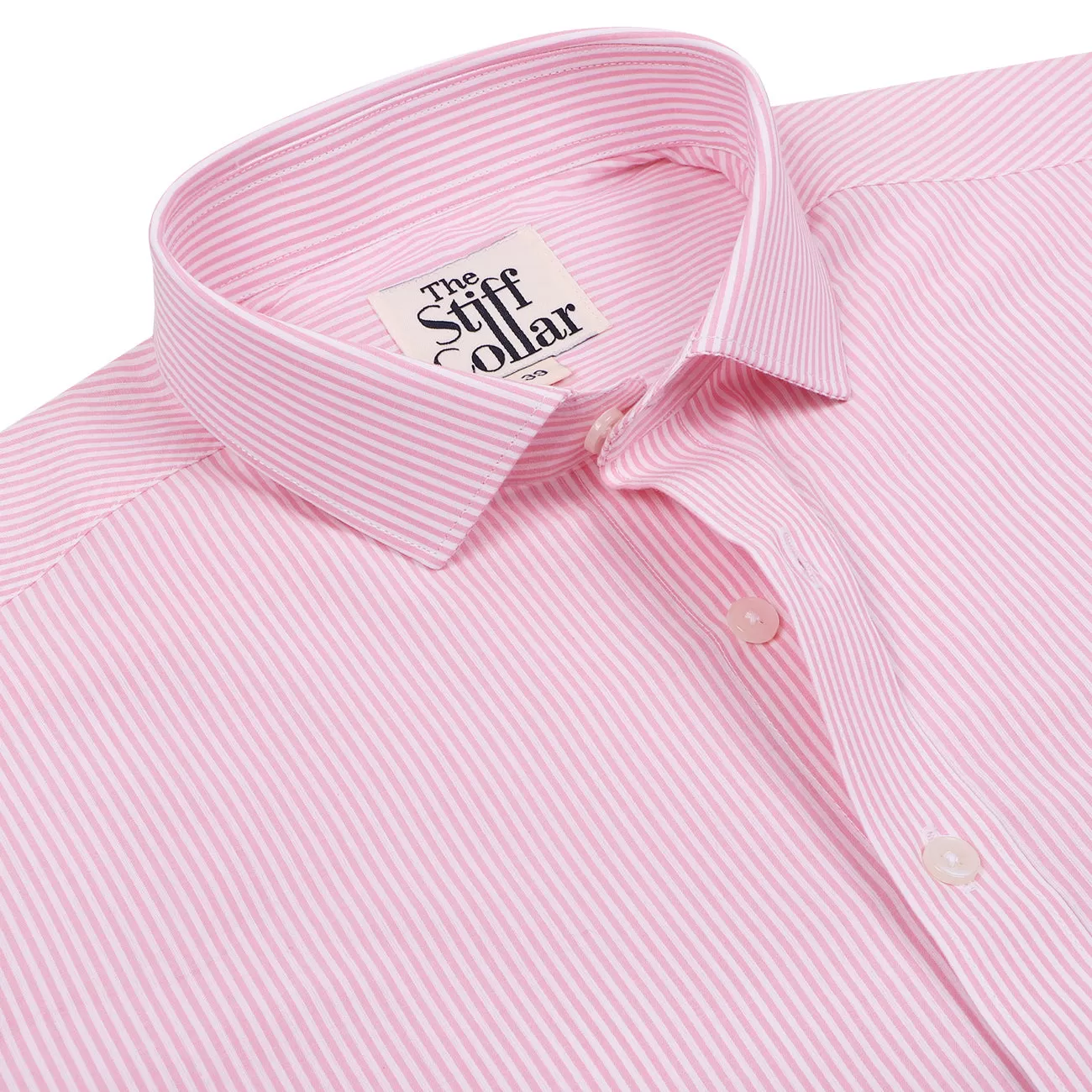 Prism Pink Pencil Stripe Regular Fit Half Sleeve Cotton Shirt