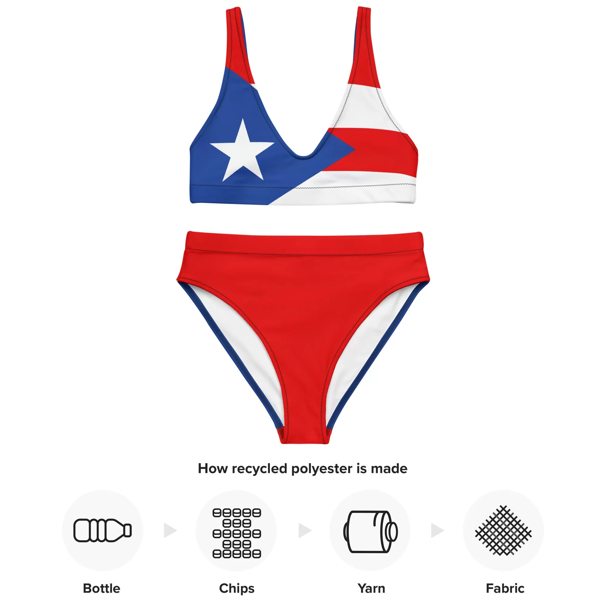 Puerto Rican Flag Bikini Set / Eco friendly Patriotic Swimwear