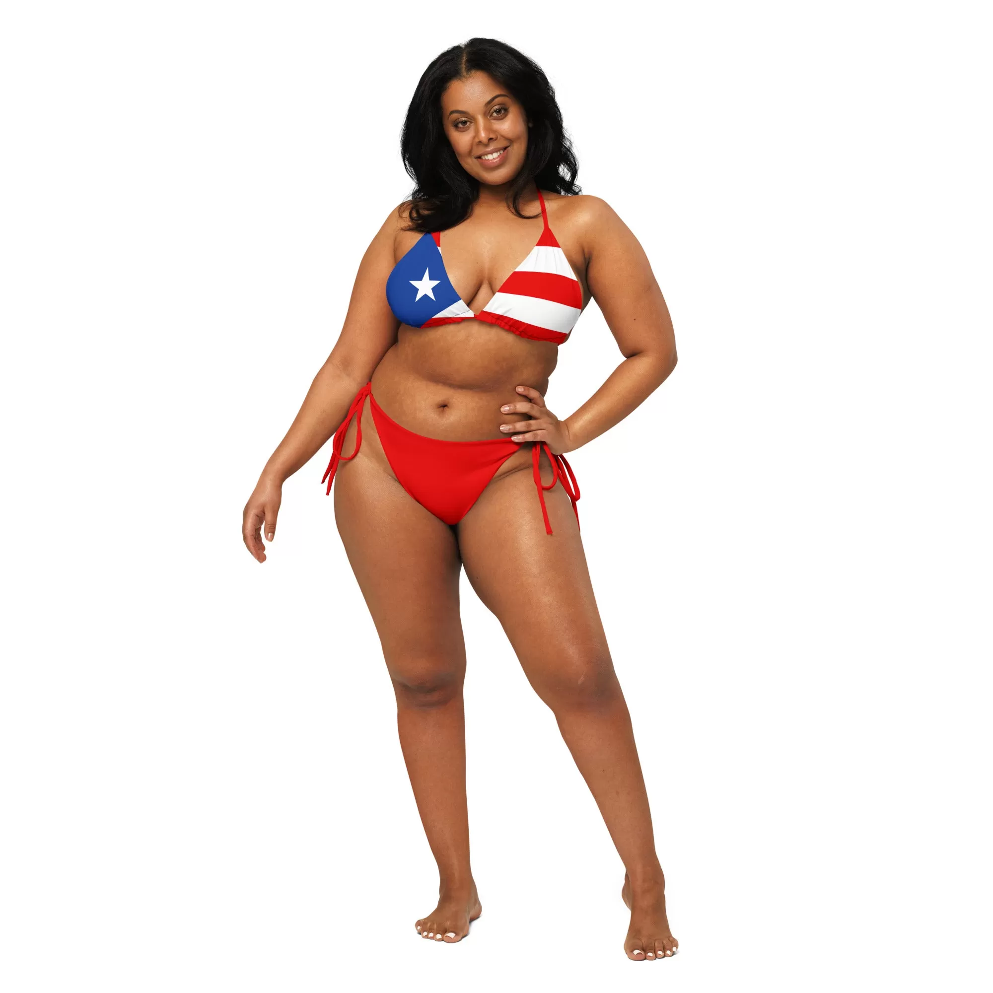 Puerto Rico Flag Bikini / Recycled Puerto Rican Swimwear / XS - 6XL