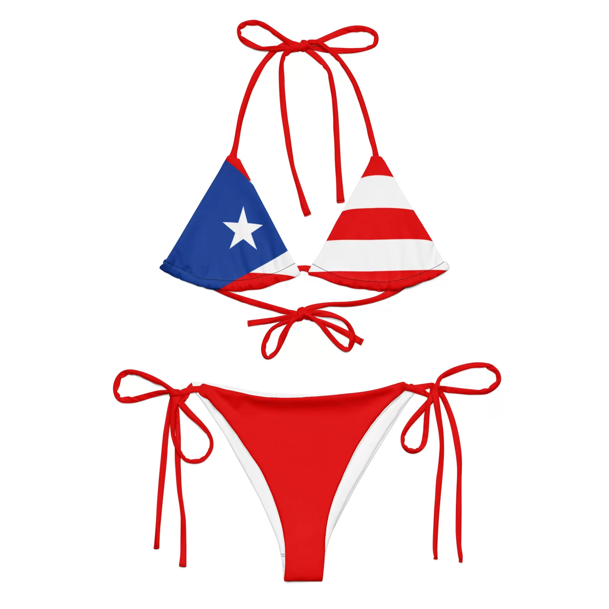 Puerto Rico Flag Bikini / Recycled Puerto Rican Swimwear / XS - 6XL